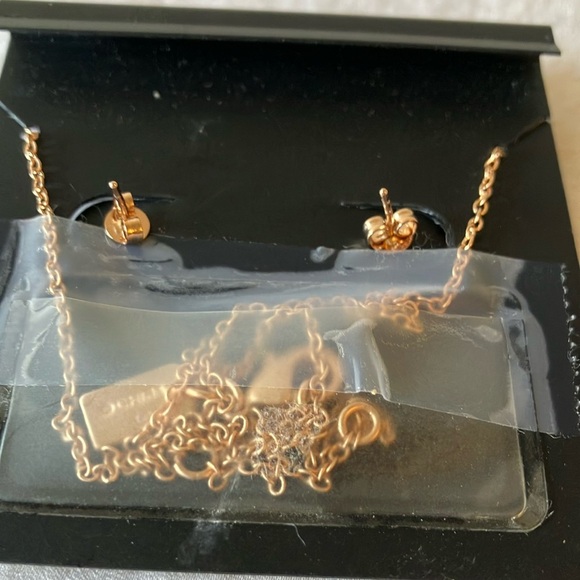 Coach: Rose Gold Jewelry Set- Necklace & Earrings - Picture 4 of 12